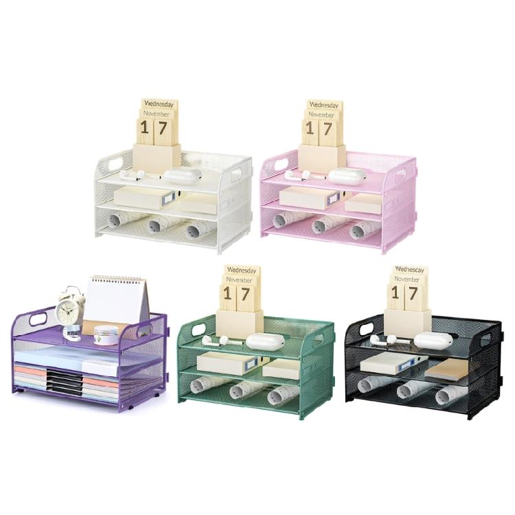Organizador de Mesa de 3 Níveis Bandeja de Cartas Porta-Documentos Bandejas de Arquivamento Organizador de Papel Acessórios de Mesa Cadernos Suporte Classificador
