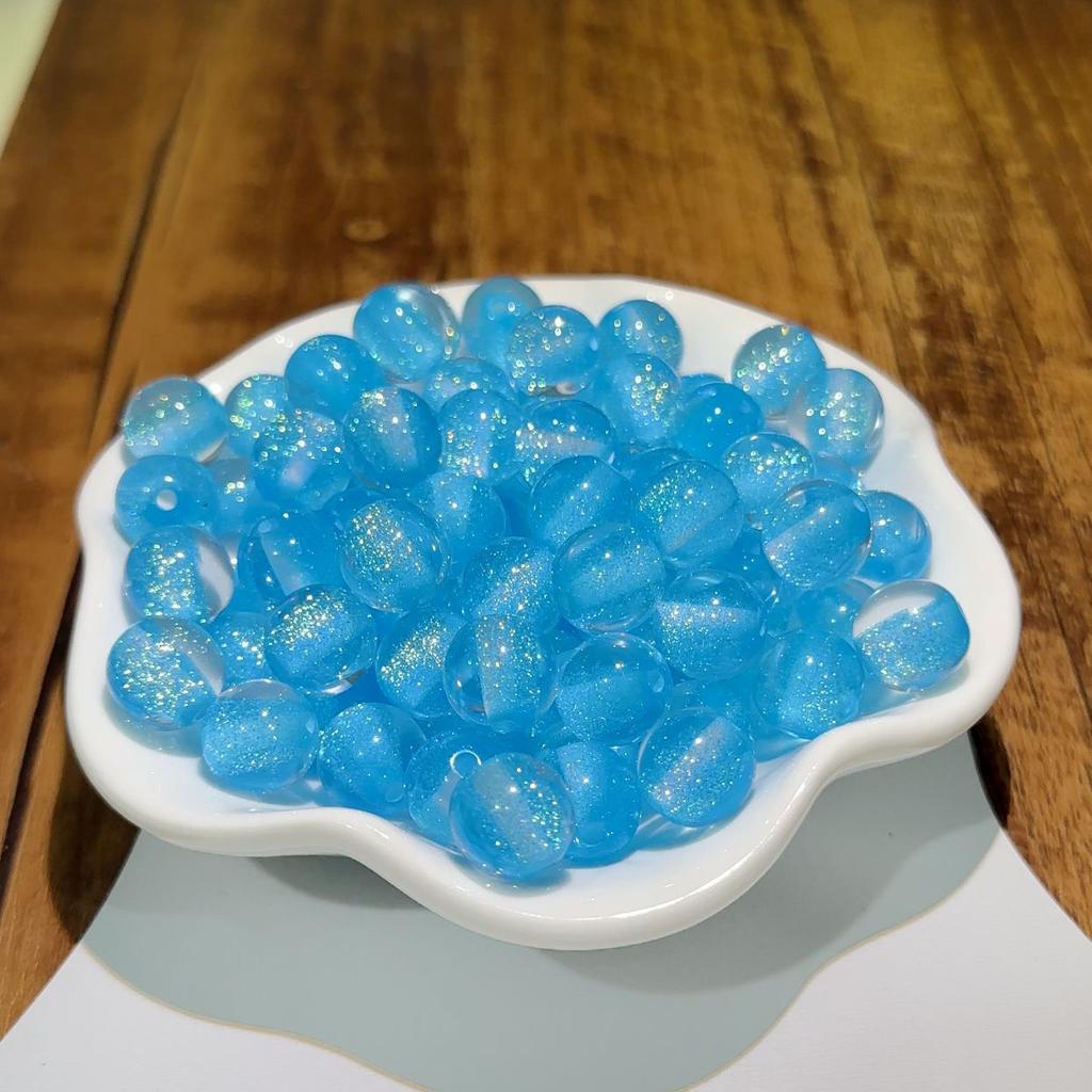 16Mm Soft Heart Filling Dream Starry Sky Fine Flash Cat Eye Resin Loose Beads Handmade DIY Beaded Mobile Phone Chain Accessories