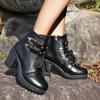 New Front Lace-up Ankle Boots 2024 Hot Sale Ladies Shoes Side Zipper Women's Boots Fashion Metal Decoration Modern Boots Women
