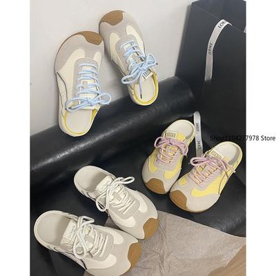 Fashion German Training Shoes Women 2025 New Leather Women Sneakers Flat Lace-up Retro Large Size Forrest Gump Shoes Women