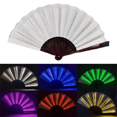 Creative LED Flashing Hand Fan Halloween-Decorations Glow Folding LED Fan