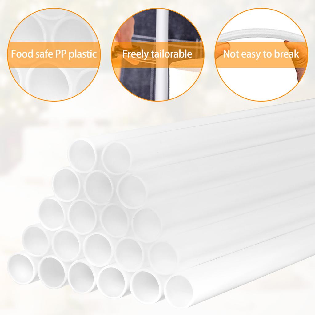 20Pcs Plastic Cake Dowels Rods Cake Support Rods Stacking Cake Straws Reusable White Cake Sticks for Tiered Cake Construction