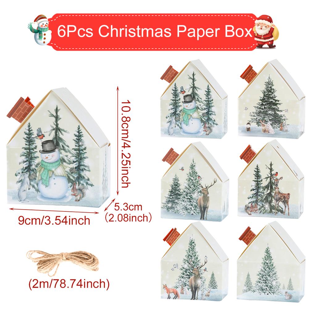 Christmas Gingerbread House Candy Box Merry Christmas Decoration For Home 2025 New Year Gift Cookie Packaging Box Xmas Ornament