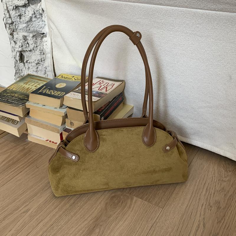 Suede Leather Square Simple Tote Bag for Women Shoulder Bags Fashionable Handheld Bag Casual Single Shoulder Bag Simple Purses