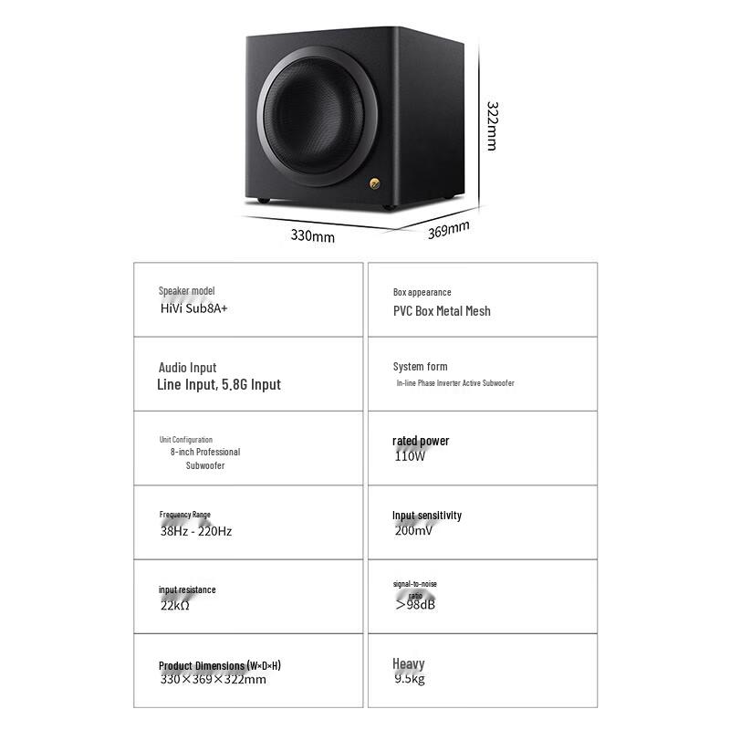 HiVi JX8 In-Ceiling Home Theater System with Subwoofer (CN Version)