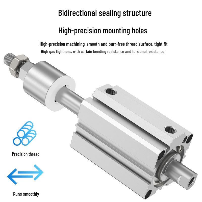 Adjustable Stroke Pneumatic Thin Cylinder - Piston Rod Sizes: 16/20/25/32/40/63
