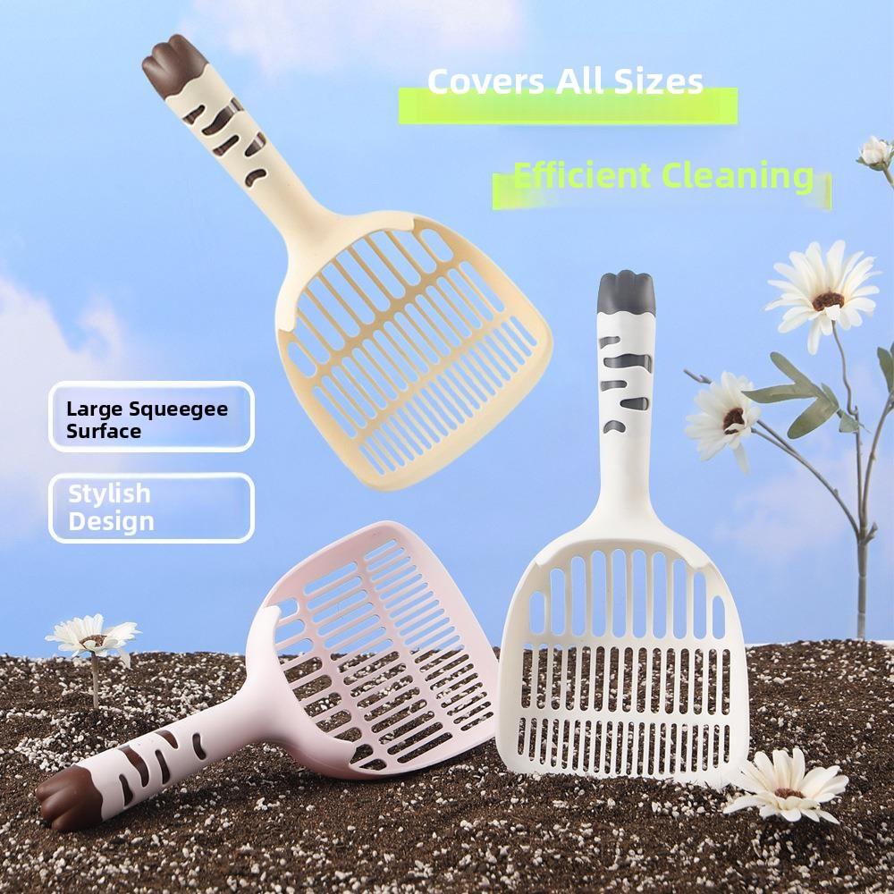 

Large Size Litter Scoop Long Handle Poop Scooper Tofu Litter Pan Hole Small it Spade Pet Supplies Edelweiss white gray 135*280mm