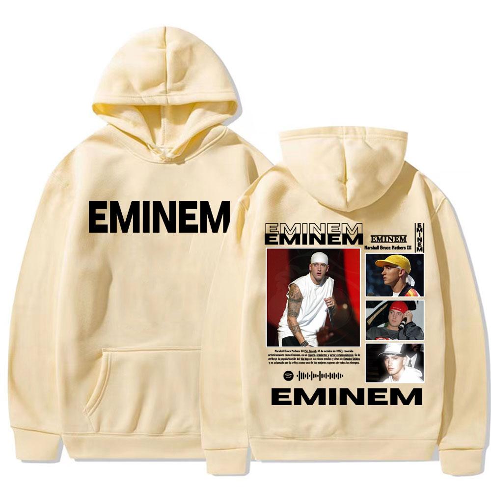 Rapper Eminem Marshall Bruce Mathers Tour Hoodies Herren Damen Freizeit Fleece Bodywarmer Sweatshirt Mode Hip Hop Retro Kapuzenpullover