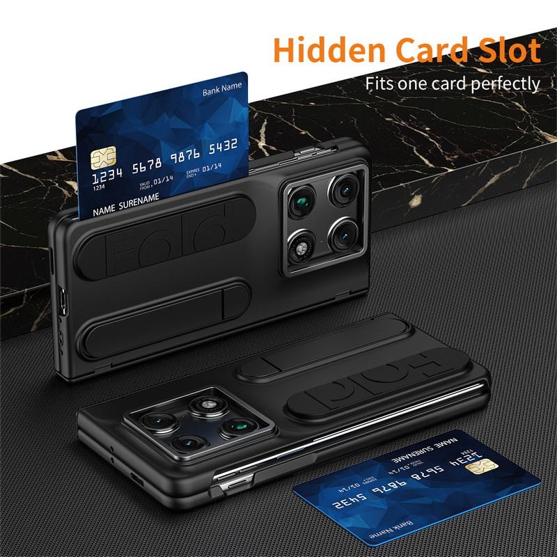 Custodia per Telefono con Supporto da Polso Cernierato per Motorola Moto Razr Fold Ibrida TPU+PC Pellicola Protettiva per Schermo Cover con Supporto Antiurto