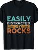 Men's  Easily Distracted by Stones  Geological Theme Printed T-Shirt - 100% Cotton Breathable Soft,