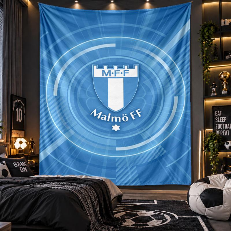 Duvara Asılan Goblen Malmö FF Baskılı Kumaş Oturma Odası Yatak Odası Ev Dekorasyonu İçin