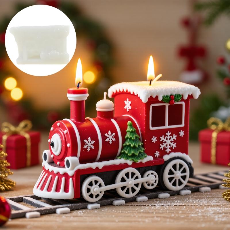 Santa Claus Drží Dárek Vonná Svíčka Silikonová Forma Úsměv Santa Claus Drží Dárkovou Krabici Vonné Pryskyřice Sádrové Formy Vánoční Dárek