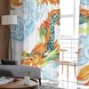 Vintage Chinesische Drachen Gardinen für Wohnzimmer Transparenter Tüll Fenstervorhang Schlafzimmer Küche Wohnkultur Schleier Vorhänge