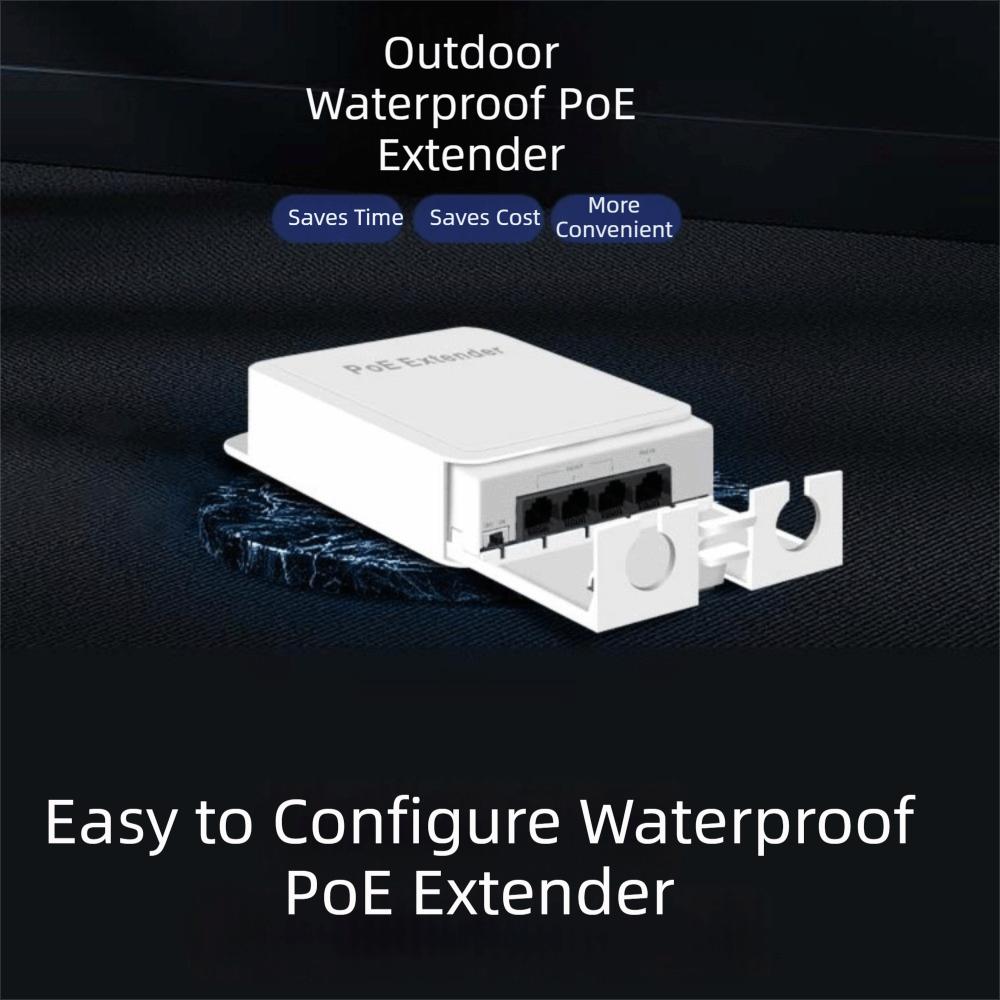 Industrial Network Switch Repeater 4 Port PoE Repeater for IP Port Transmission Extender