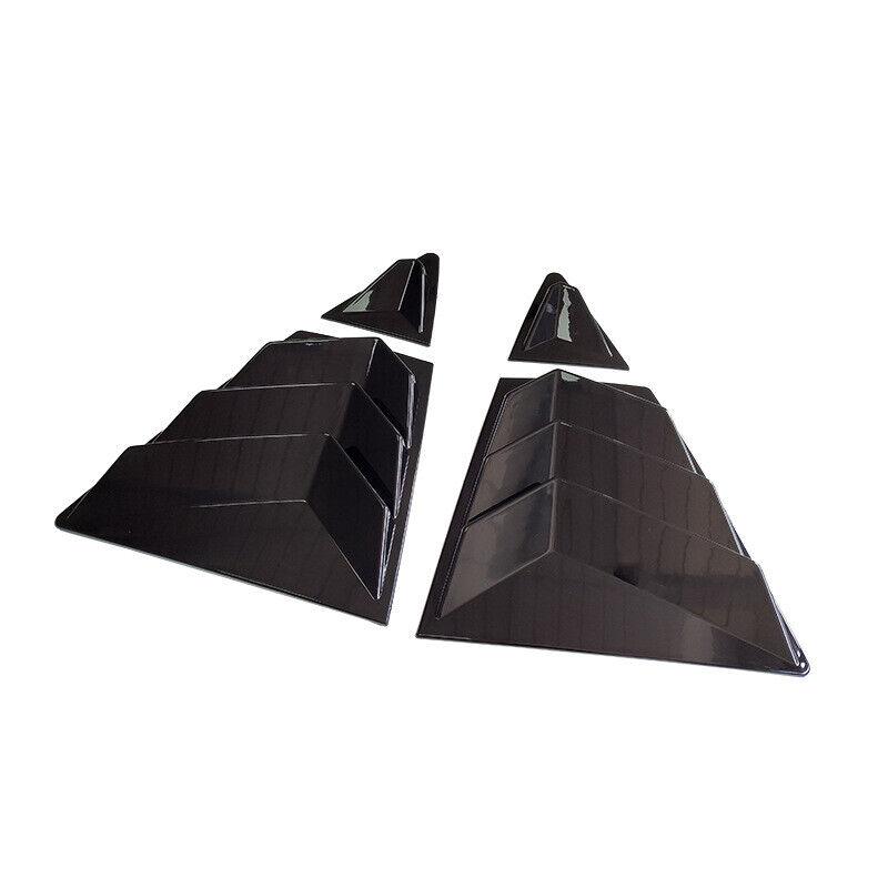 For Toyota Corolla Sedan - Car Rear Louver Window Side Shutter Cover Trim Sticker Vent Scoop Carbon Fiber Style Black Gloss Black