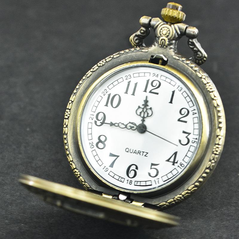 Libra Cross Emblem Quartz Pocket Watch Retro Men's Women's Necklace Pendant Gift
