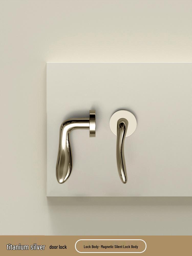 BAGB Silent Luxury Wooden Bedroom Door Handle Lock