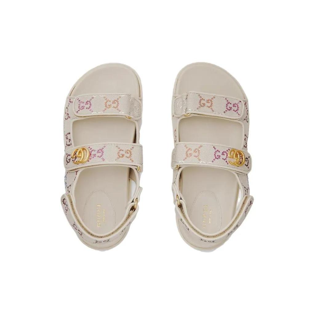 GUCCI Double G One Strap Sandals Women's White (Unisex) One-Strap Sandals 771749 FACTU 9066