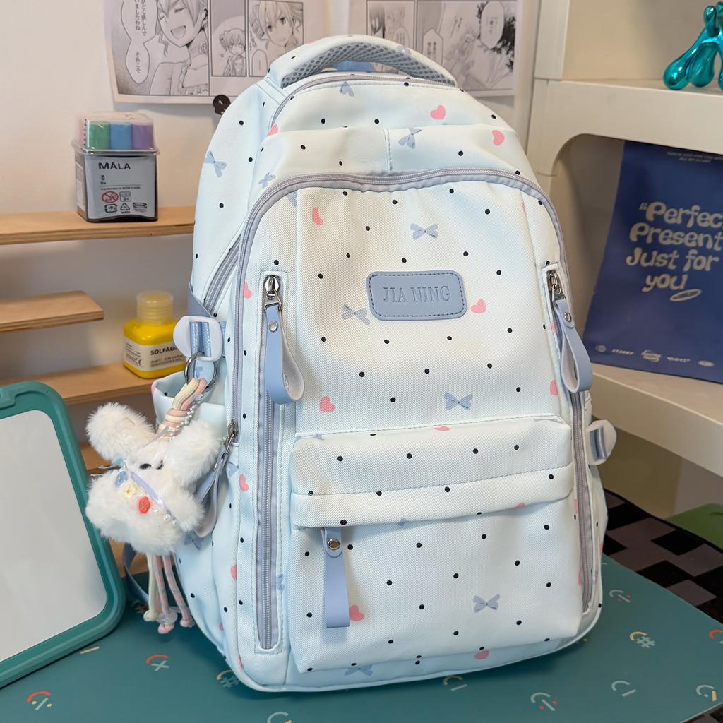 Schoolbag Mori small fresh bow schoolbag female junior high school student cute backpack advanced sense lightweight large capacity backpack