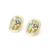 Cloisonne Women's Earrings Enamel Earrings For Women Pearl Flower Piercing Vintage Green Jewellery Woman Gifts Chinese Ethnic