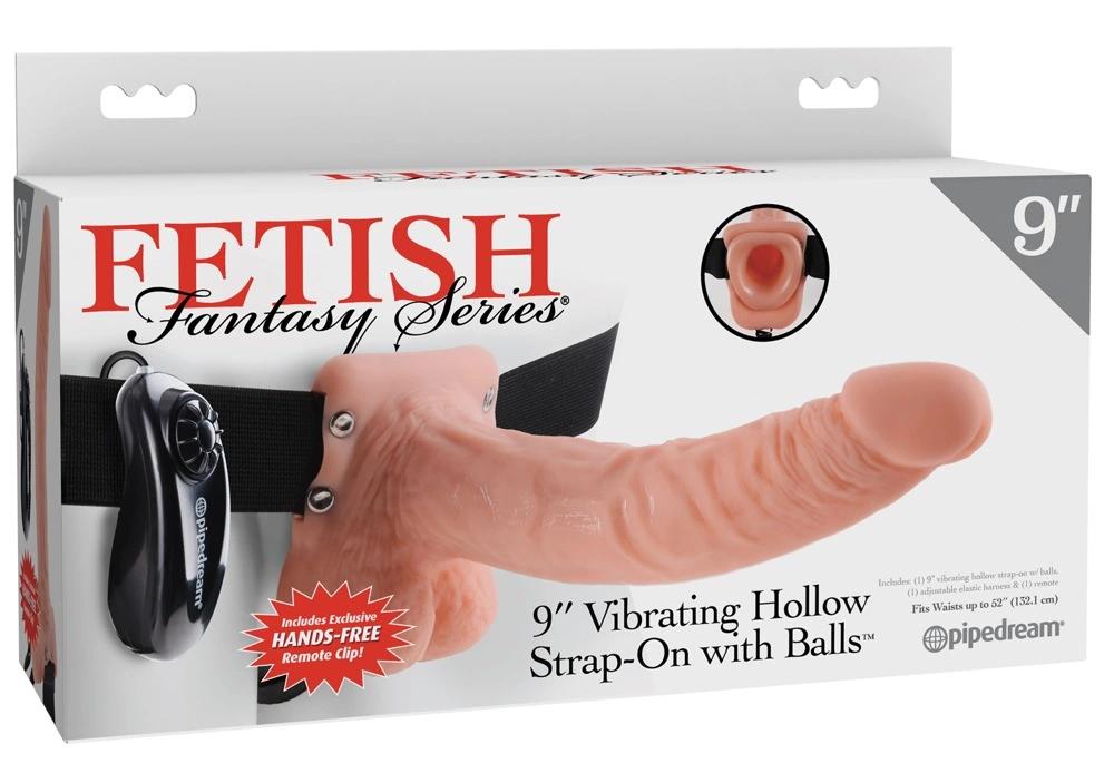 Fetish Fantasy Series - Strap-On Harness with Natural Vibrator 24cm + Remote Control