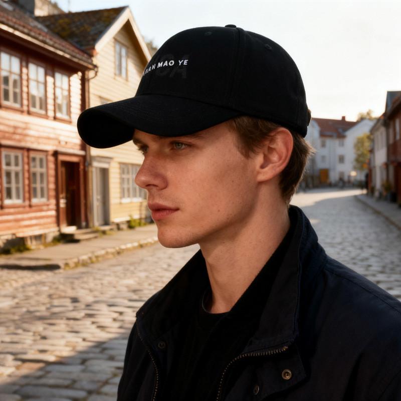 Cotton Baseball Cap With Embroidered Letters For Casual Sun Protection And Sunshade