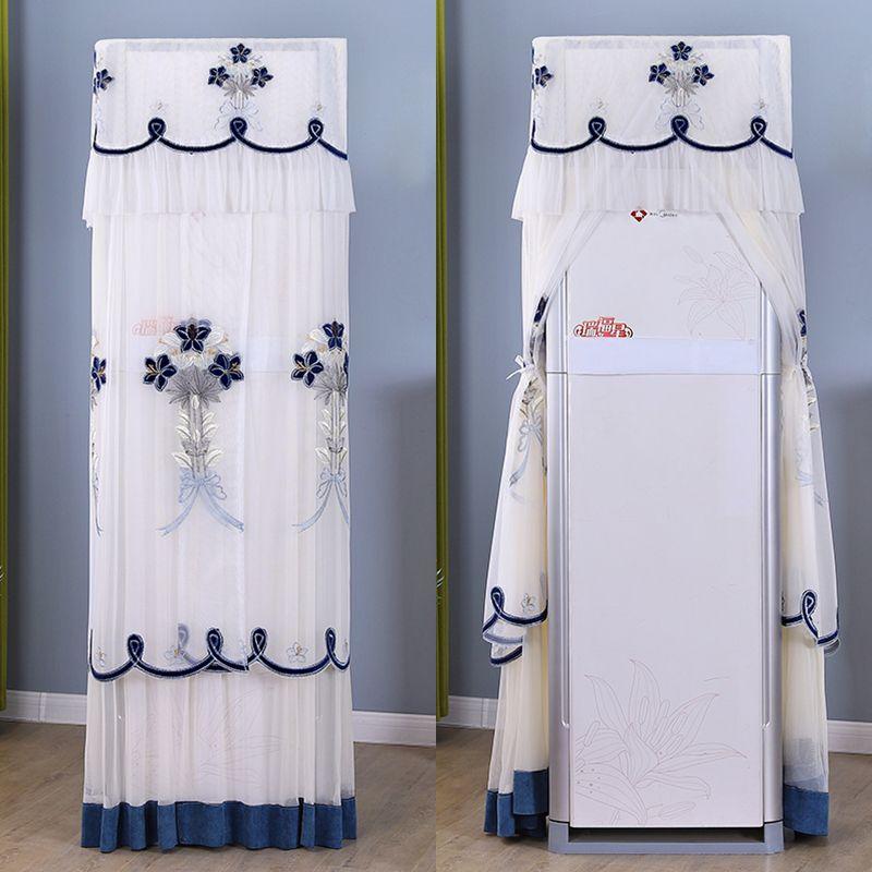 

Air Conditioner Cover Square Cabinet Vertical All-Inclusive Greemei Oaks Chigo Always-on Living Room Fabric Craft Dirt-Proof Cover Lily Blue-boot free High 170 wide 50 thick 30cm