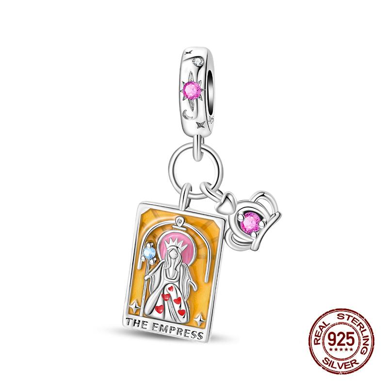 Copper Tarot Collection Pendant Diy Queen Scepter Beads Fit 3Mm Original Bracelet Jewelry Birthday Party Gifts