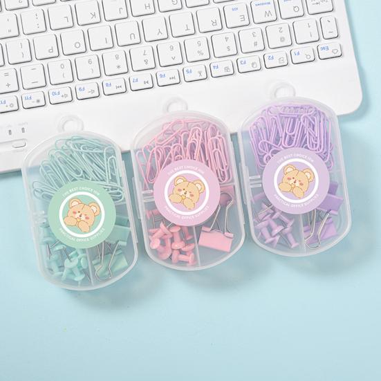 1 Set Büroklammer, langlebig, rostfrei, Schwalbenschwanzklemme, I-förmiges Nagelset mit Aufbewahrungsbox für die Organisation im Büro, in der Schule