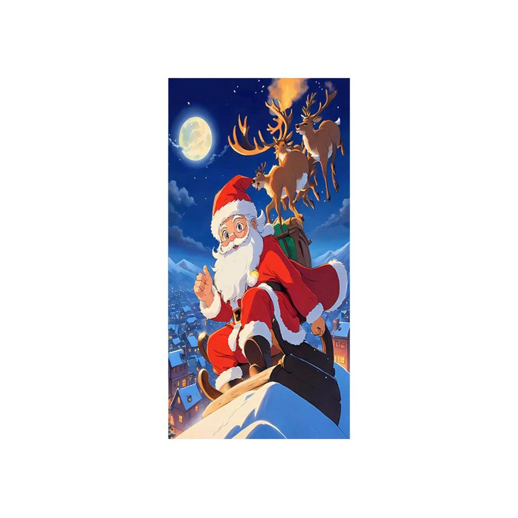 Christmas Door Decoration Festival Party Background Decoration Santa Decoration Tapestry