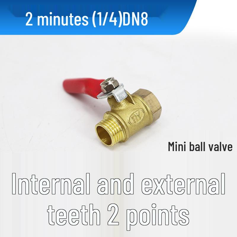 Pneumatic 4-Point Copper Ball Valve Switch for Air Compressor and Water Pipe, Internal/External Thread