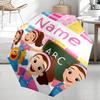 Custom Name Ms. Rachel Theme Automatic Umbrella, Lightweight & Portable, 8 Rib, Perfect for Outdoor Travel, Birthdays, Christmas, Gifts.