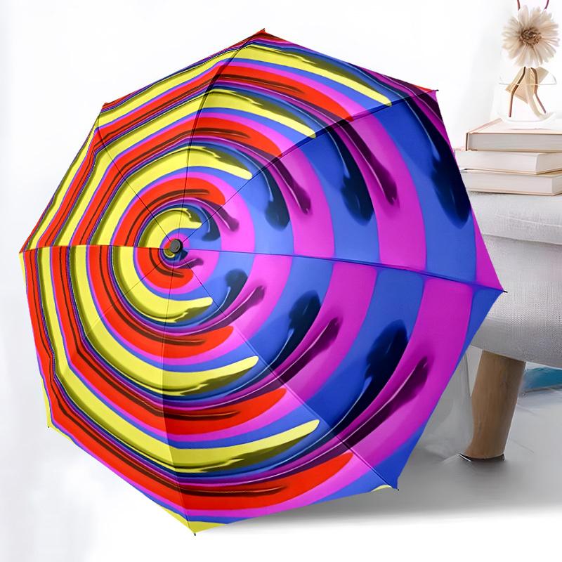 1pc Circle Pattern Automatic Open/Close Folding Umbrella - Compact 8-Rib Design, Daily Use, Perfect Gift for Friends & Family yy251124228