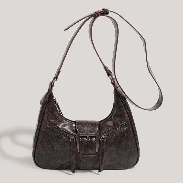 Ielgy Underarm Bag Retro Small Square Bag Commuter All-Match Niche Shoulder Bag