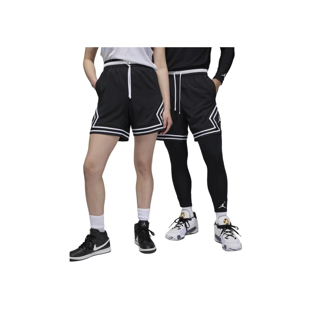 Jordan Striped Lace-Up Straight-Fit Casual Shorts Unisex Bottoms Black FQ2990-010