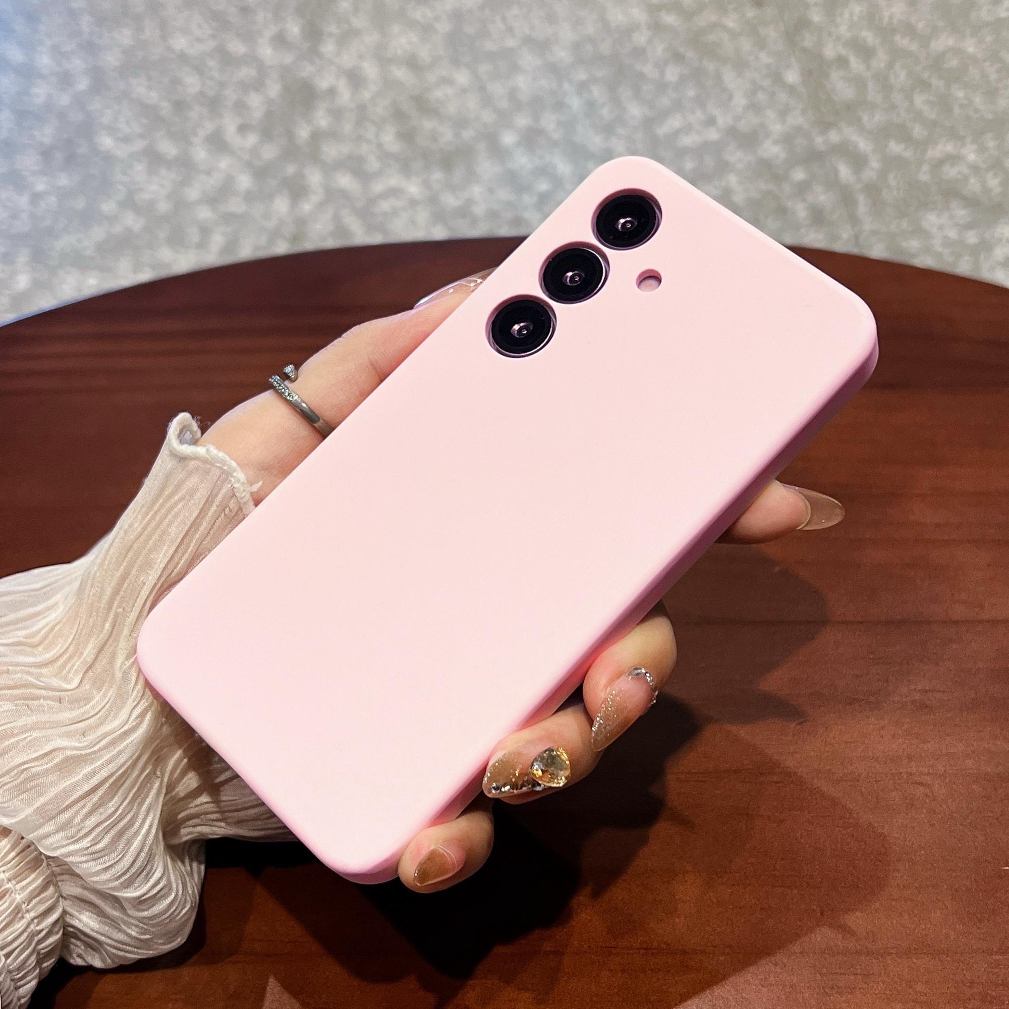 

Для Samsung Galaxy S25 Чехол Точные вырезы Жидкий силикон+ПК Ударопрочная накладка на телефон Pink