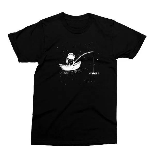 Best Selling Astronaut Fishing T Shirt Printed On Soft Ringspun Cotton Funny Space Tshirt Milky Way Spaceunisex Tee Unisexs Unisexs