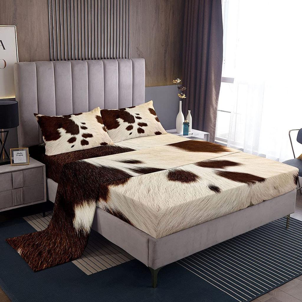 Dog Footprint Bone Pattern Bed Hat Four-piece Bedding Set Bedroom Dormitory Bedding Decoration
