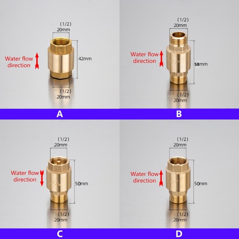 Multipurpose 1/2inch Brass Check Valves Rustproof Construction Return Valves For Gas And Liquid Applications