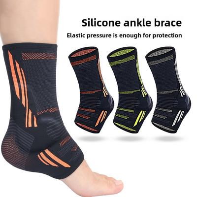 Knitted Sports Silicone Ankle Brace Elastic Pressure Ankle Shock Absorption Anti-collision Fixed Support Ankle Brace