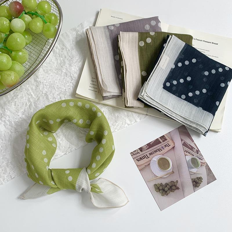 Kopftuch Sommer Damen Ländlich Frühling und Sommer Neue Mode Vielseitiges Stirnband Multifunktionaler Outdoor-Schal Seidenschal Hals Kleiner quadratischer Schal