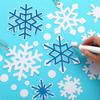 160 Pcs Thick Winter Snowflake Cutouts Snowflake Paper Cutouts Decor Blue and White Double Side Snow Flake Die Cuts Paper Pre Cut Snow Flake
