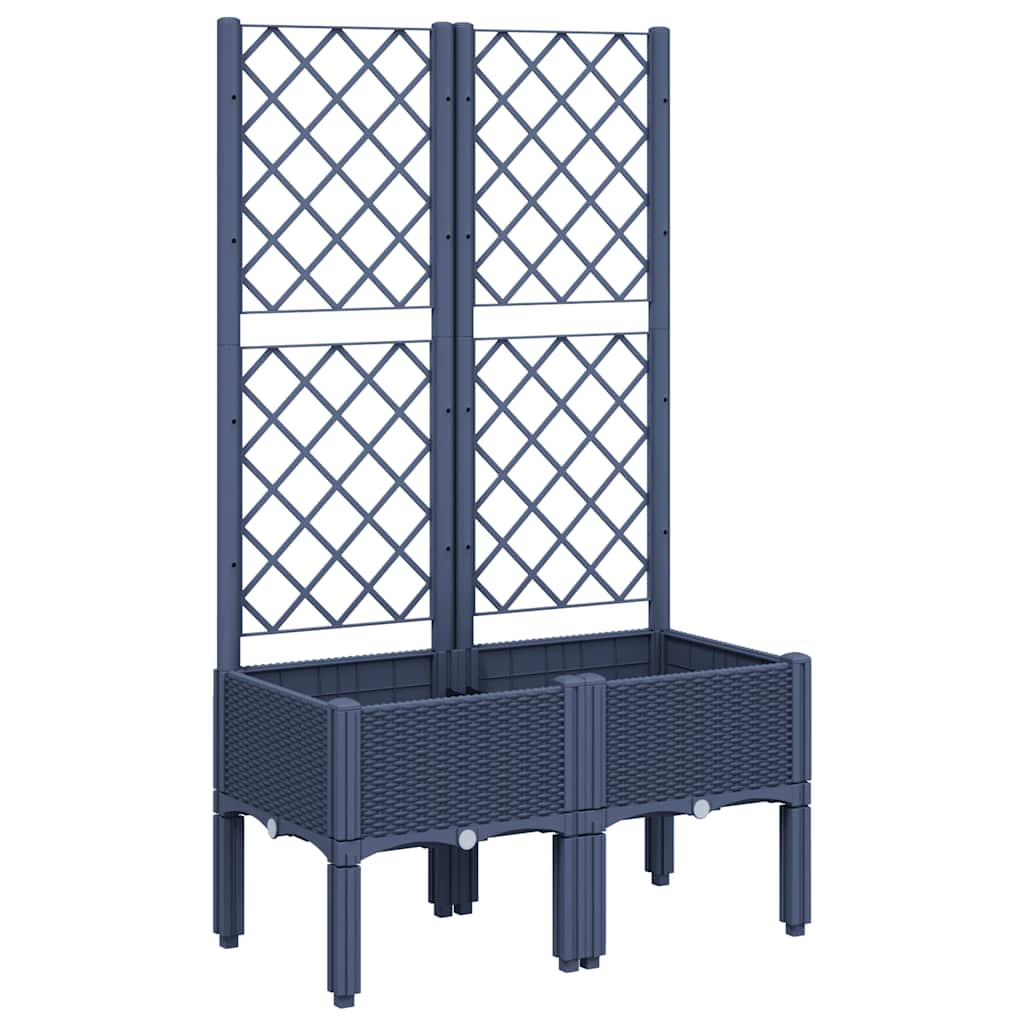 Planter with Trellis Blue Gray 80 x 40 x 142 cm PP