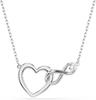 Hyperbola heart and rhodium plated pendant, infinity, white, [product]