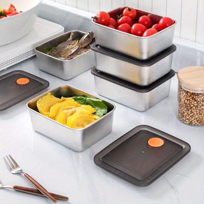 Scatola per il pranzo in acciaio inossidabile, sigillata e a prova di perdite, contenitore per il trasporto da viaggio, contenitore per sottaceti, contenitore per il pranzo riscaldato a microonde