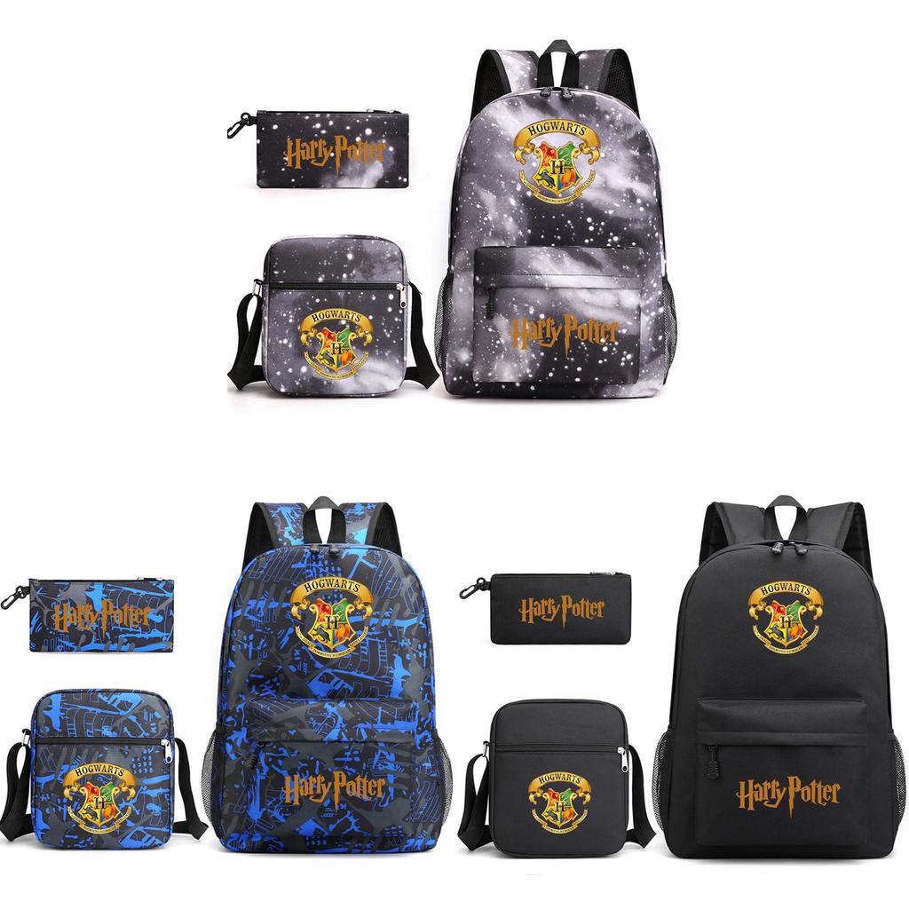 Stylish School Bag Anime Cartoon Print Breathable Canvas Backpack