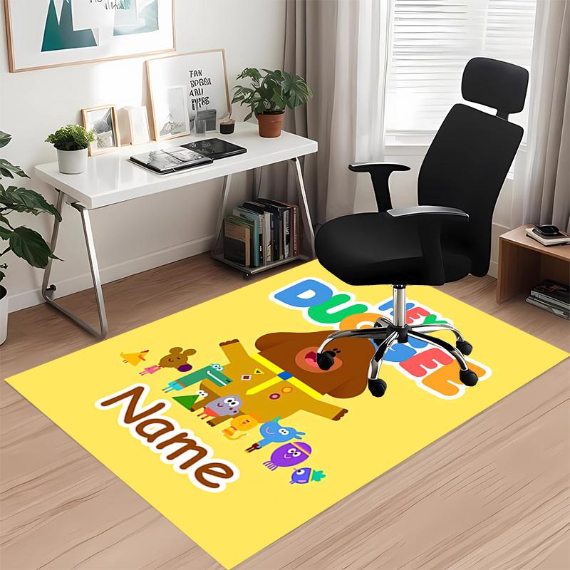 Custom Name Hey Duggee Printed Carpet, for Office Chair Living Room Bedroom Kitchen Room Decor Gifts.
