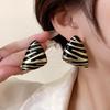 LATS Vintage Dreieckige Ohrstecker für Damen Mädchen Gestreifte Zebra Tropföl Ohrring Partygeschenke Mode Zirkon Accessoires