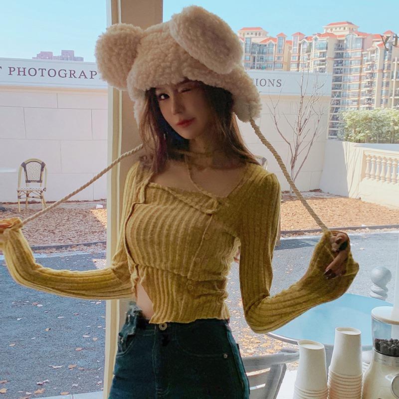 Women's Tops Square Neck Lace-ups Irregular Spring Autumn