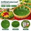 5Pcs Green Artificial Banana Leaf Mat 18/28/38cm Lotus Leaf Tray Liner  for Food Display Decoration